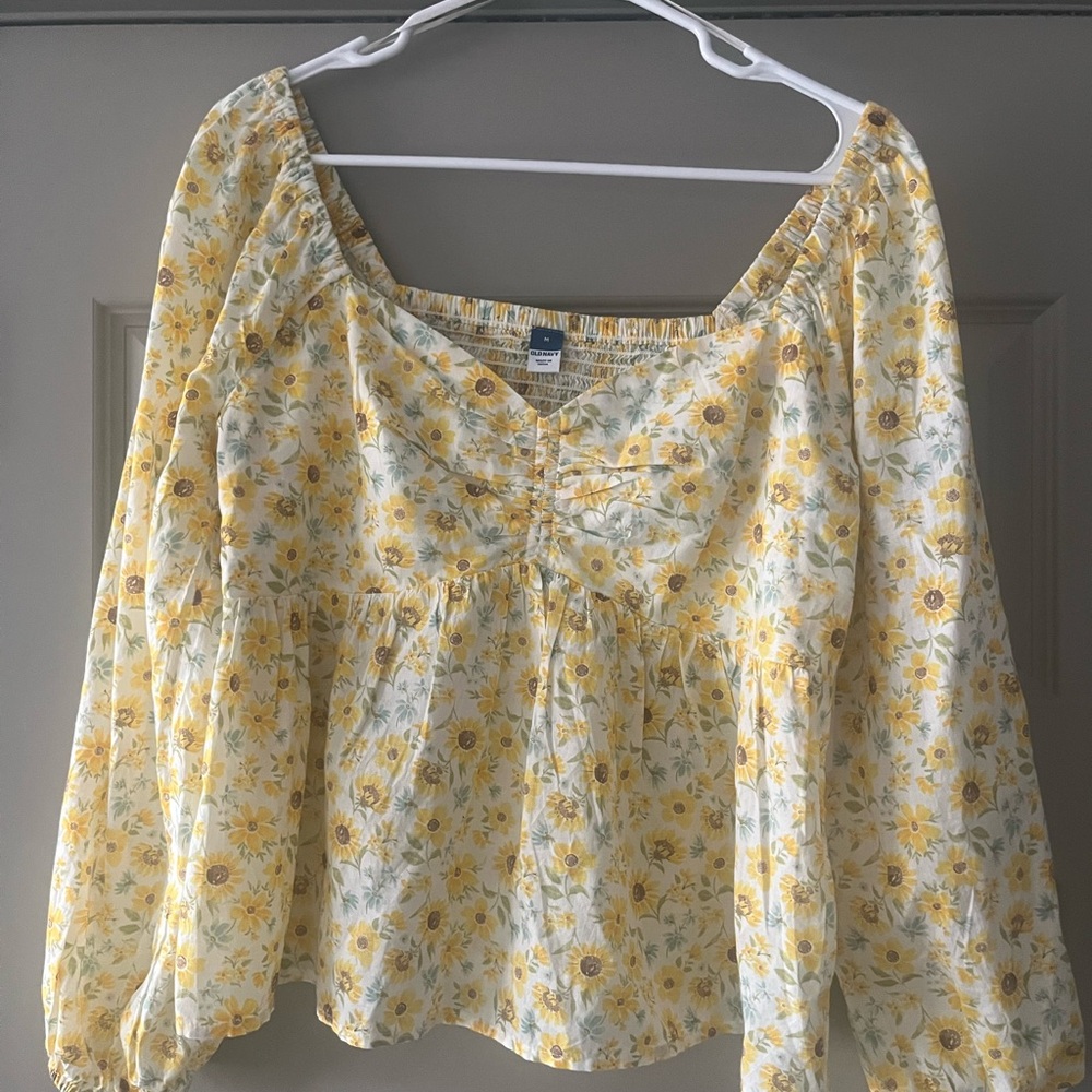 Old Navy Sunflower Print Blouse